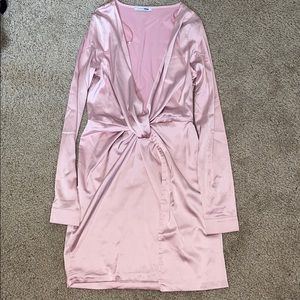 Fashion Nova Pink Silk Dress